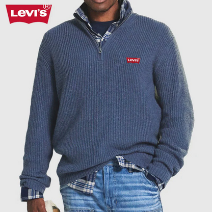 Men’s Ribbed Knit Zip-Up Sweater