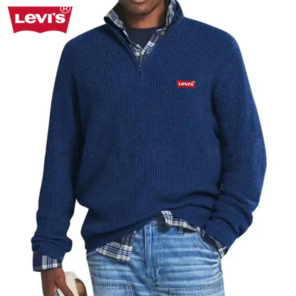 Men’s Ribbed Knit Zip-Up Sweater